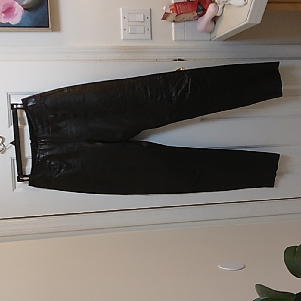 Black leather pants